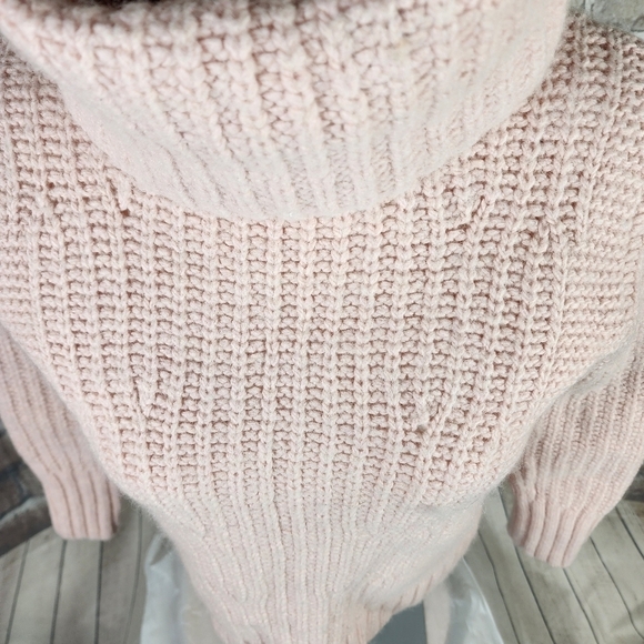 Banana Republic Balletcore Chunky Blush  Alpace Wool Turtleneck Sweater Medium - Picture 6 of 14